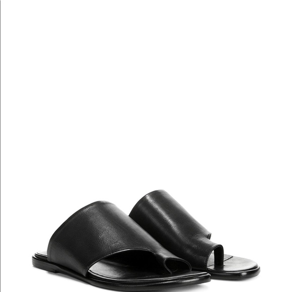 NWT VINCE Edris Toe Loop Slide Sandals In Black - Picture 4 of 5